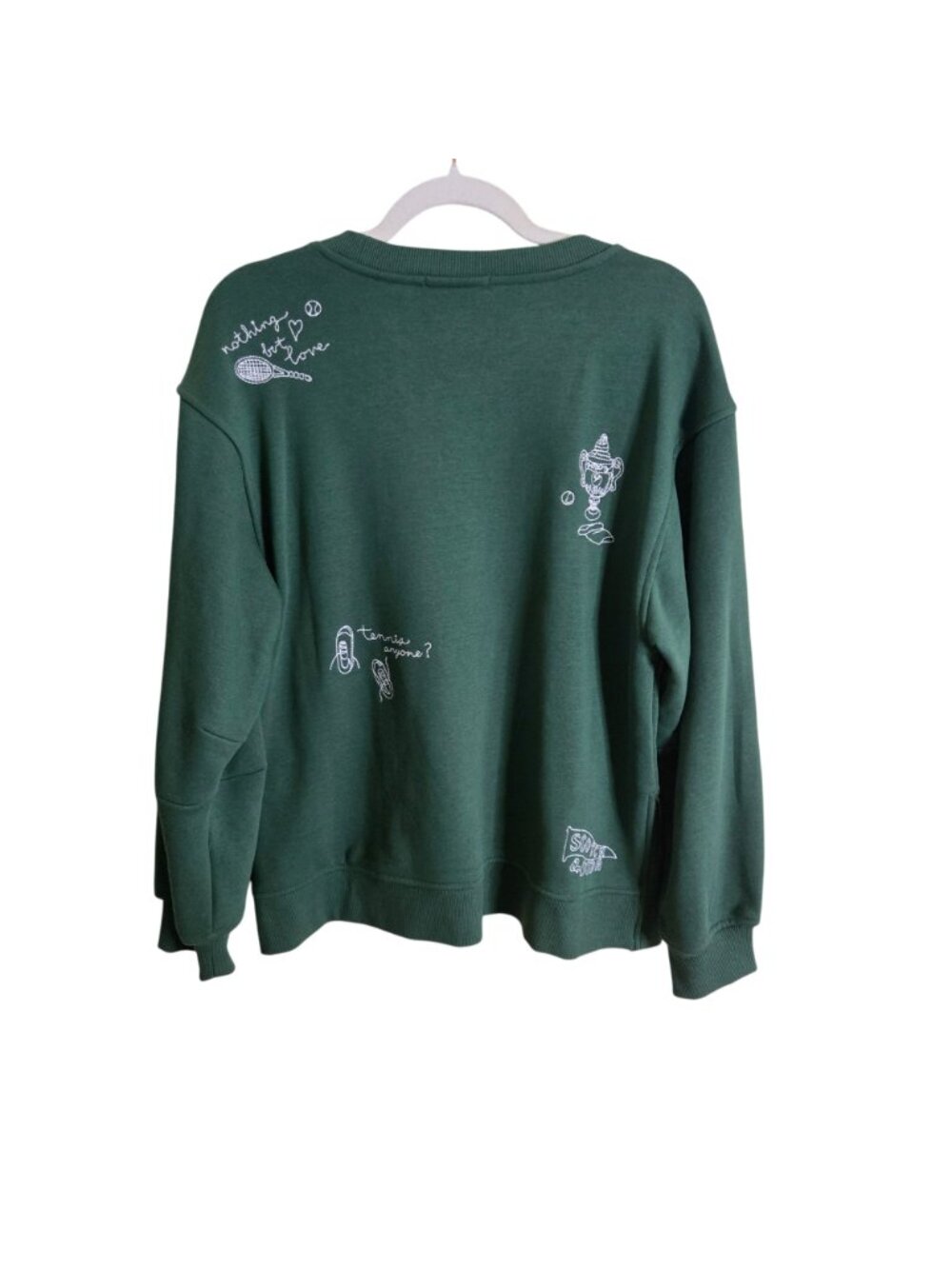 Scotch & Soda Amsterdam NWT Eden Green Embroidered Tennis Sweatshirt Size M - Picture 3 of 15